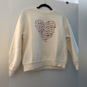 Wildfox Cream Sweatshirt with love you Print